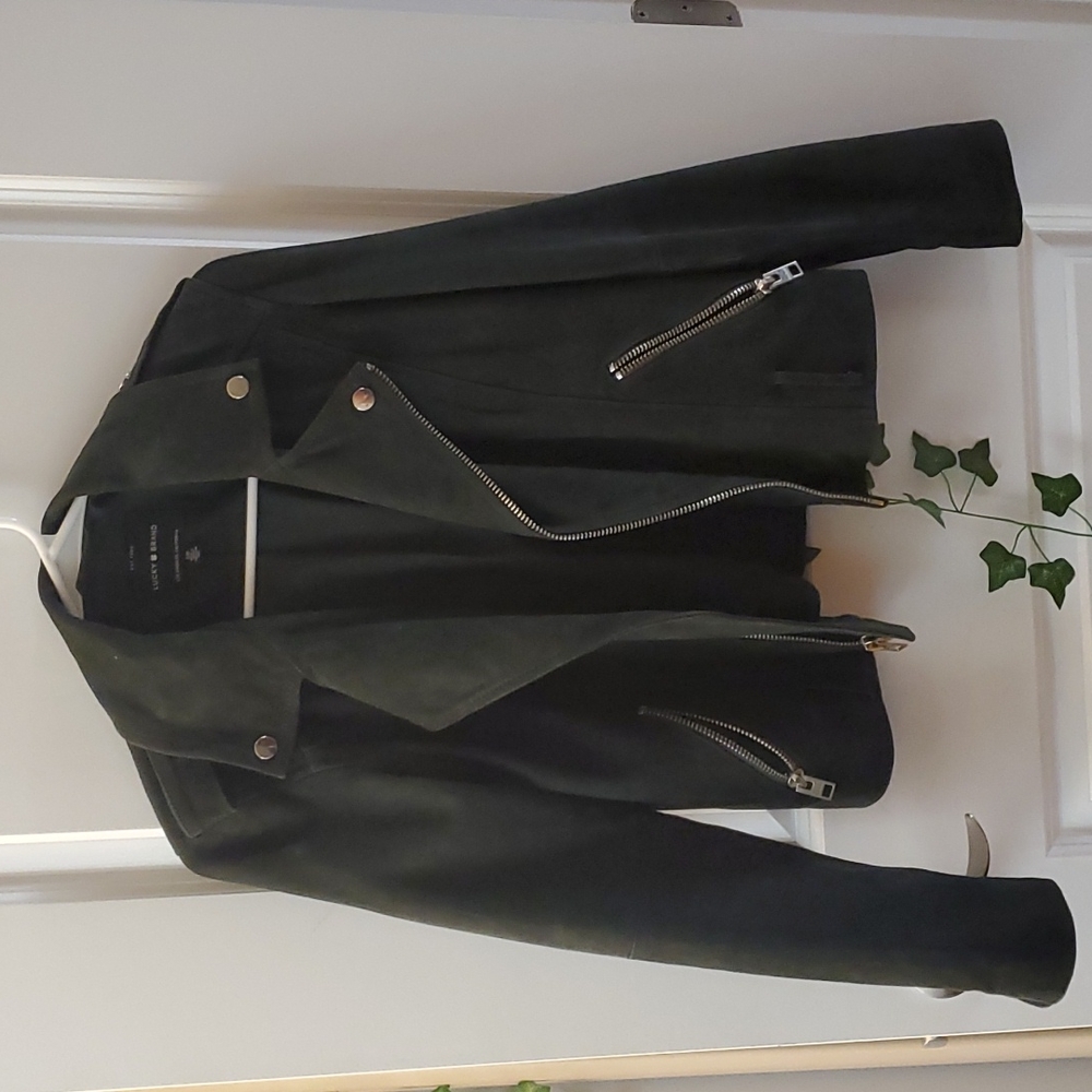 Lucky Brand forest green leather jacket